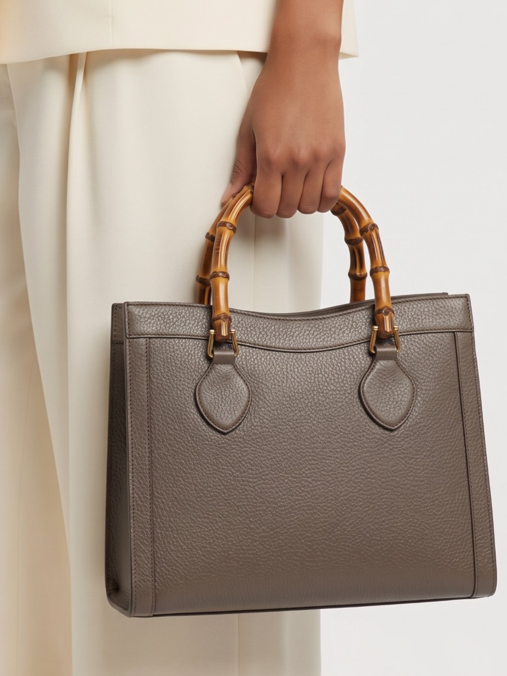 Gucci Diana Bamboo/Leather Handbag.